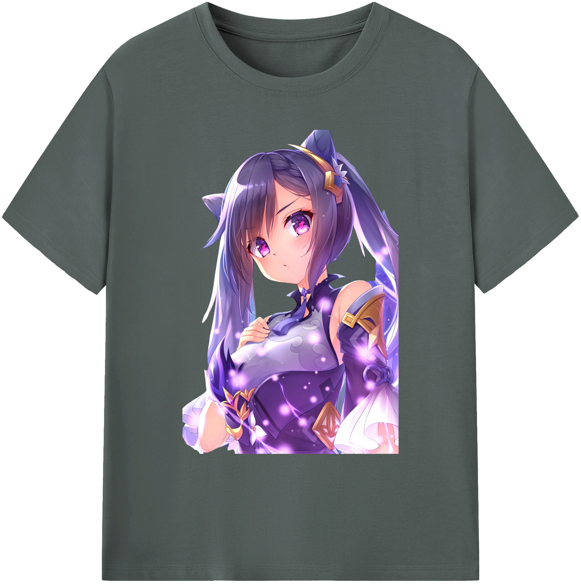 げんし神 刻晴 こくせい genshin Kokusei 綿100％ メンズ半袖Tシャツ｜肌触りやわらか＆通気性